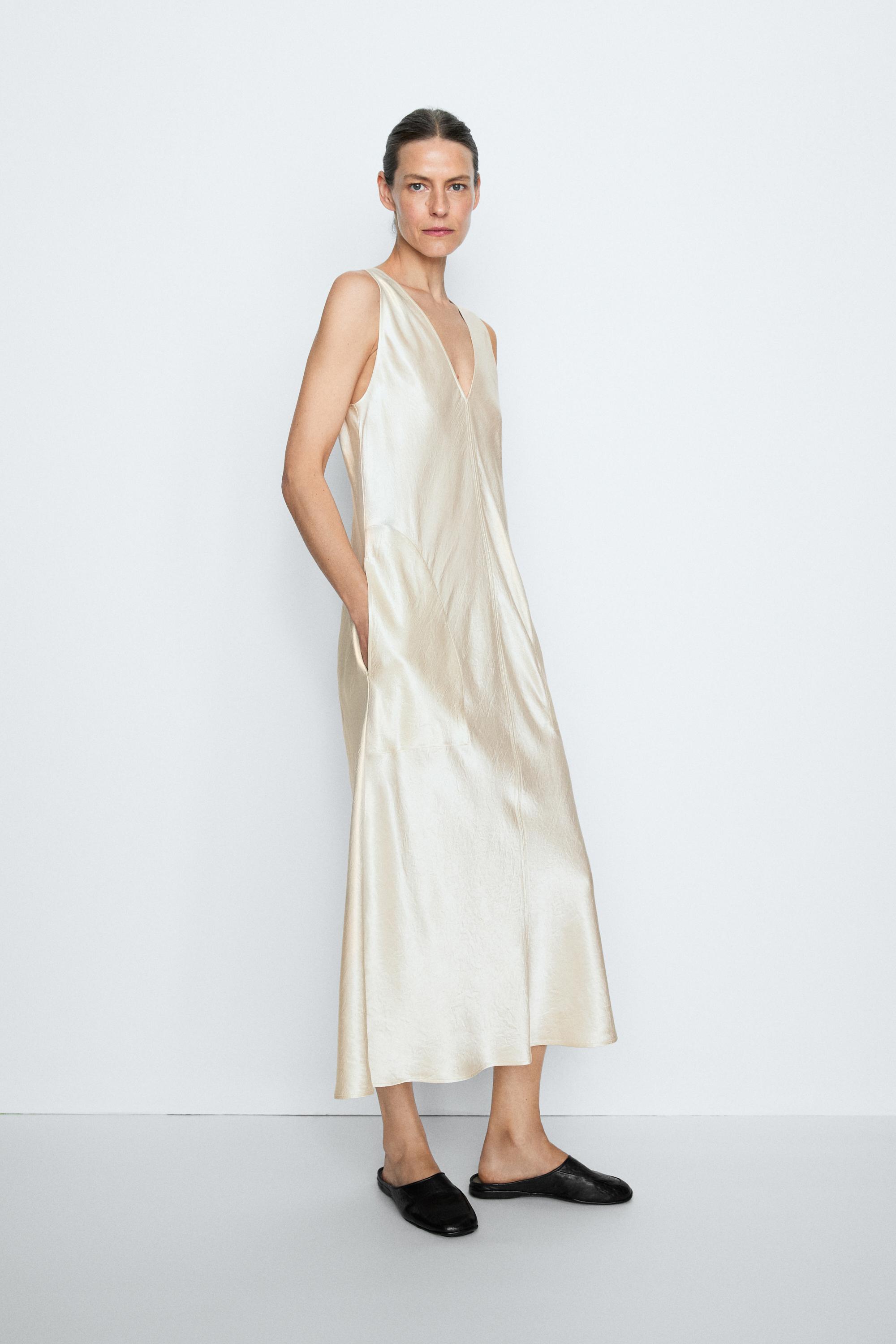 Satin flowing midi dress - STUDIO